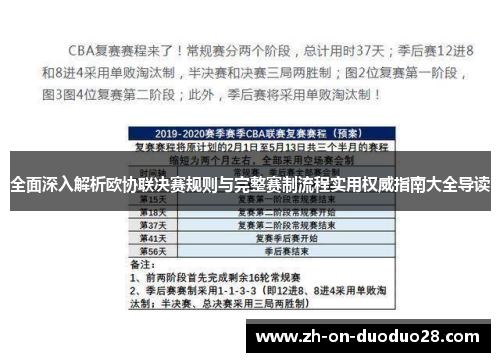 全面深入解析欧协联决赛规则与完整赛制流程实用权威指南大全导读